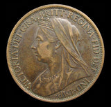 Victoria 1895 Penny - 2mm Low Tide - GVF