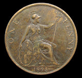 Victoria 1895 Penny - 2mm Low Tide - GVF