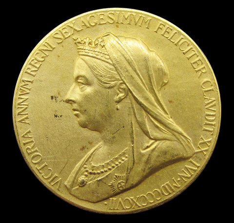 1897 Victoria Diamond Jubilee 26mm Gold Medal - Cased