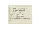 1990 50th Anniversary Of The Battle Of Britain Silver Medallion