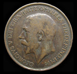 George V 191? Penny - Large Die Cud Error Over Date