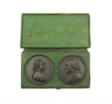 Italy 1824 Cardinal Ercole Consalvi 54mm Bronze Medal Pair - Cased