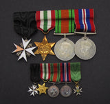 WWI & WWII Father Son Medal Pair With Order St John, Order St Lazarus