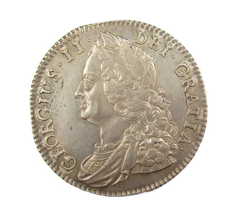 George II 1743 Halfcrown - GVF