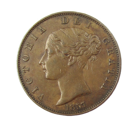 Victoria 1857 Halfpenny - GVF