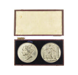 1854 Pair Of Crystal Palace Exhibition 64mm Medals - Cased