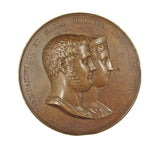 Italy 1836 Birth Of Francis II 65mm Bronze Medal - By Ciccarelli