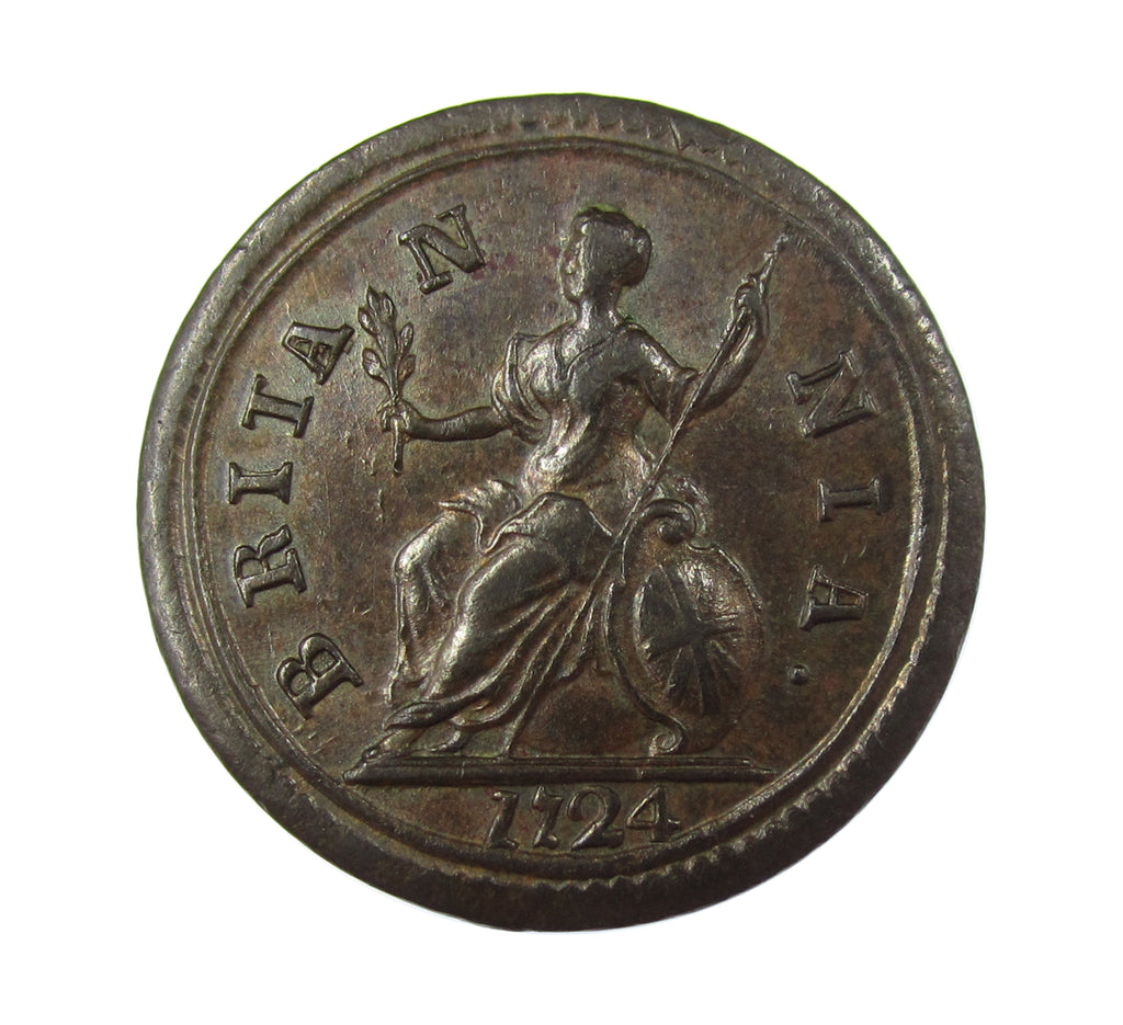 George I 1724 Farthing - EF – Coopers Coins