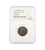 George I 1719 Farthing - NGC AU53BN