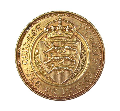 Jersey Victoria College 38mm Gold Prize Medal