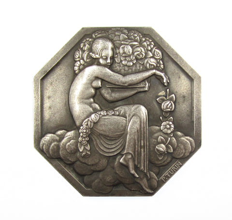 France 1925 International Exposition 71mm Silvered Medal - By Turin