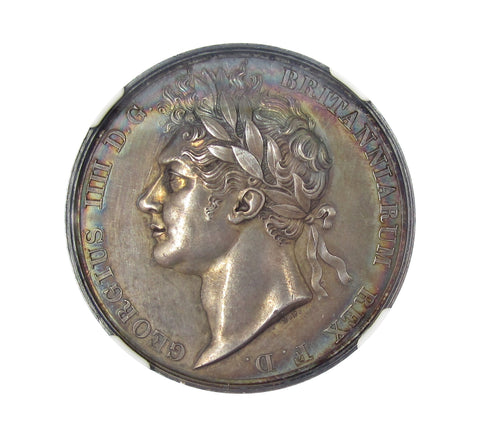 1821 Coronation Of George IV 35mm Silver Medal - NGC MS60