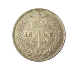 Victoria 1843 Maundy Fourpence - EF