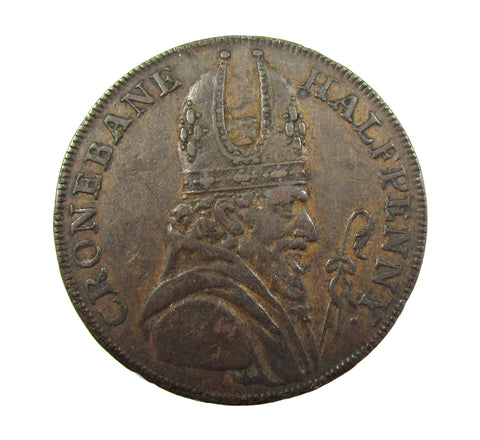 1789 Ireland Cronbane Halfpenny Token - DH46b - VF