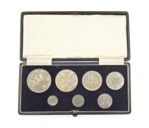 Victoria 1887 Cased Specimen Set - Crown to Threepence